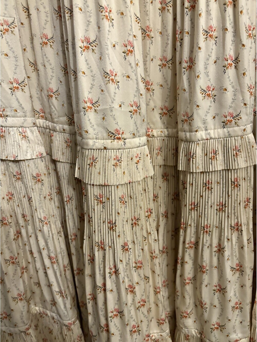 Polo Ralph Lauren Jaclyn Floral Pleated Satin Ruffled Skirt NEW 10 $298 - Picture 2 of 6